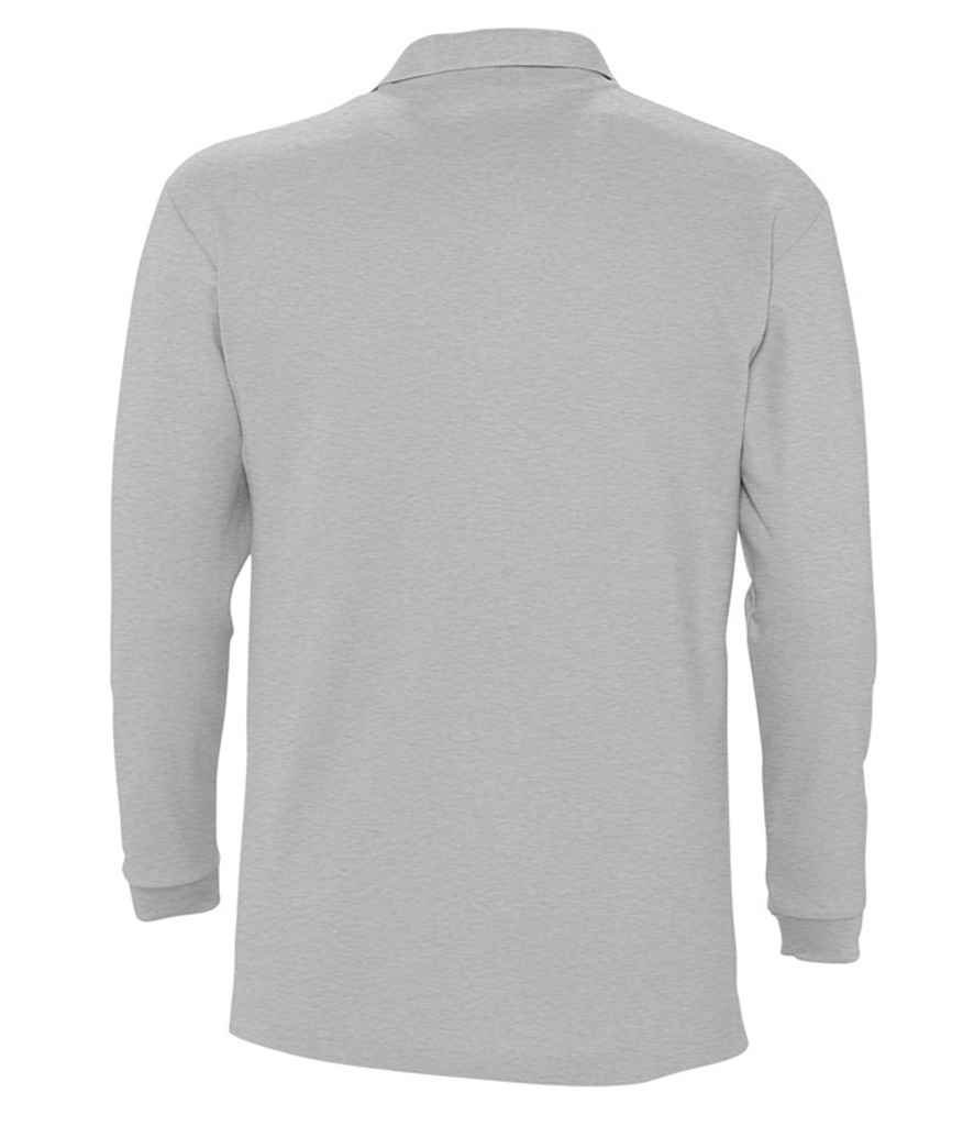 Long Sleeve Polo Shirt - Light Grey