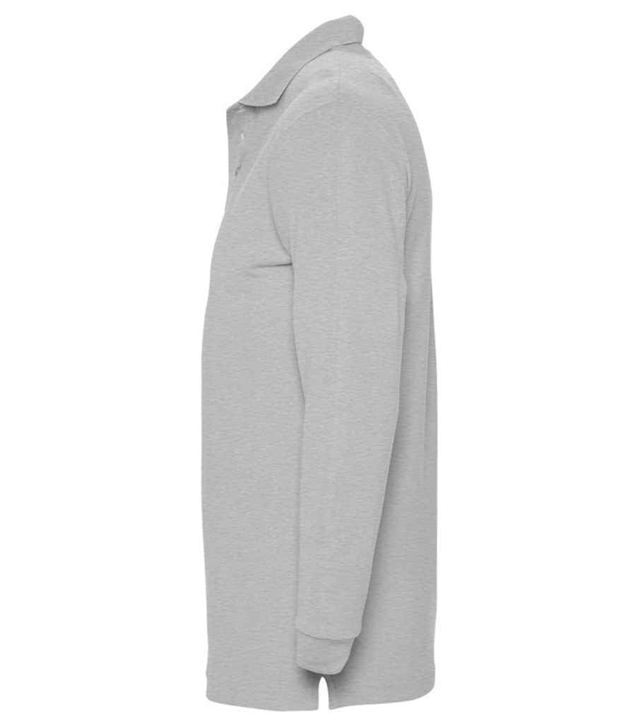 Long Sleeve Polo Shirt - Light Grey