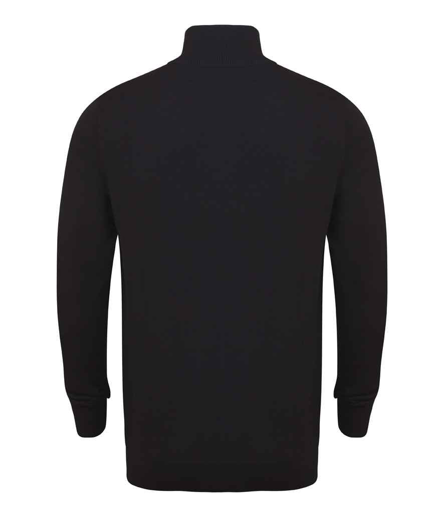 Zip Neck Knitted Sweater - Black