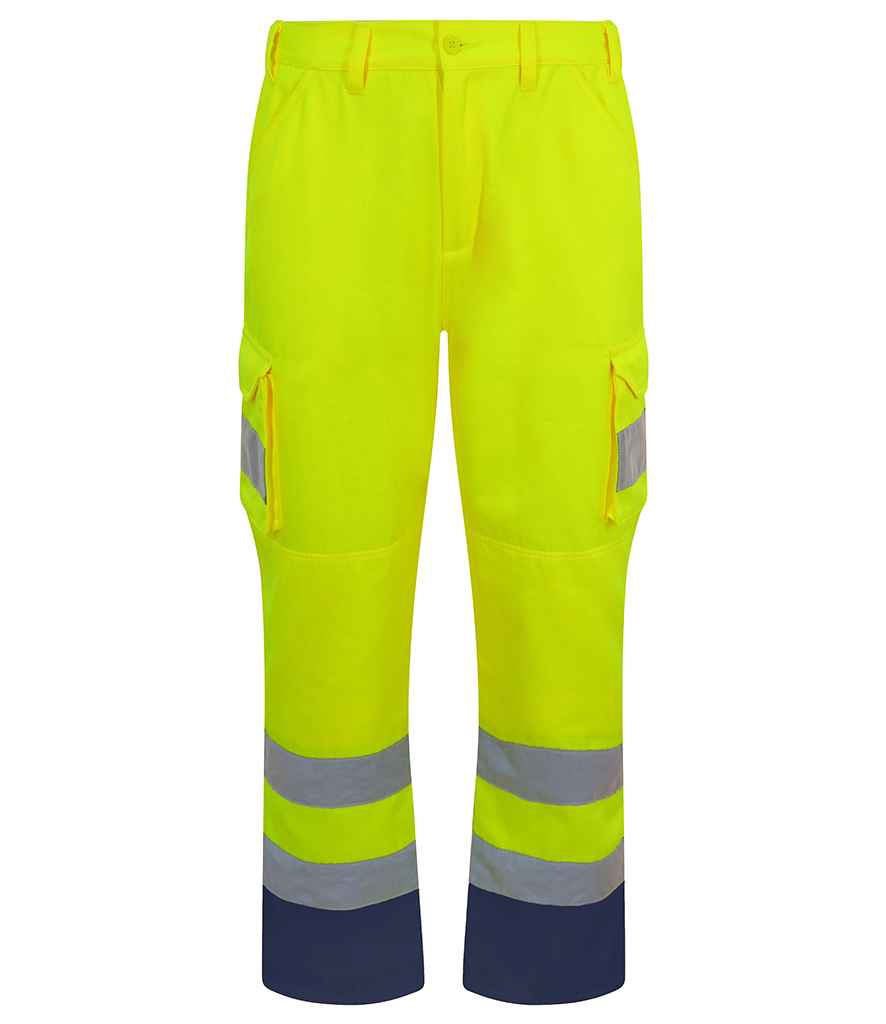 High Visibility Waterproof Cargo Trousers - Yellow | Orange | Navy