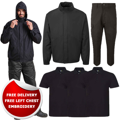 1 x Trousers | 3 x Polos | 1 x Waterproof Jacket - Colour options available