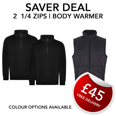 SAVER DEAL :: 2  1/4 ZIP JUMPERS | 1 BODYWARMER