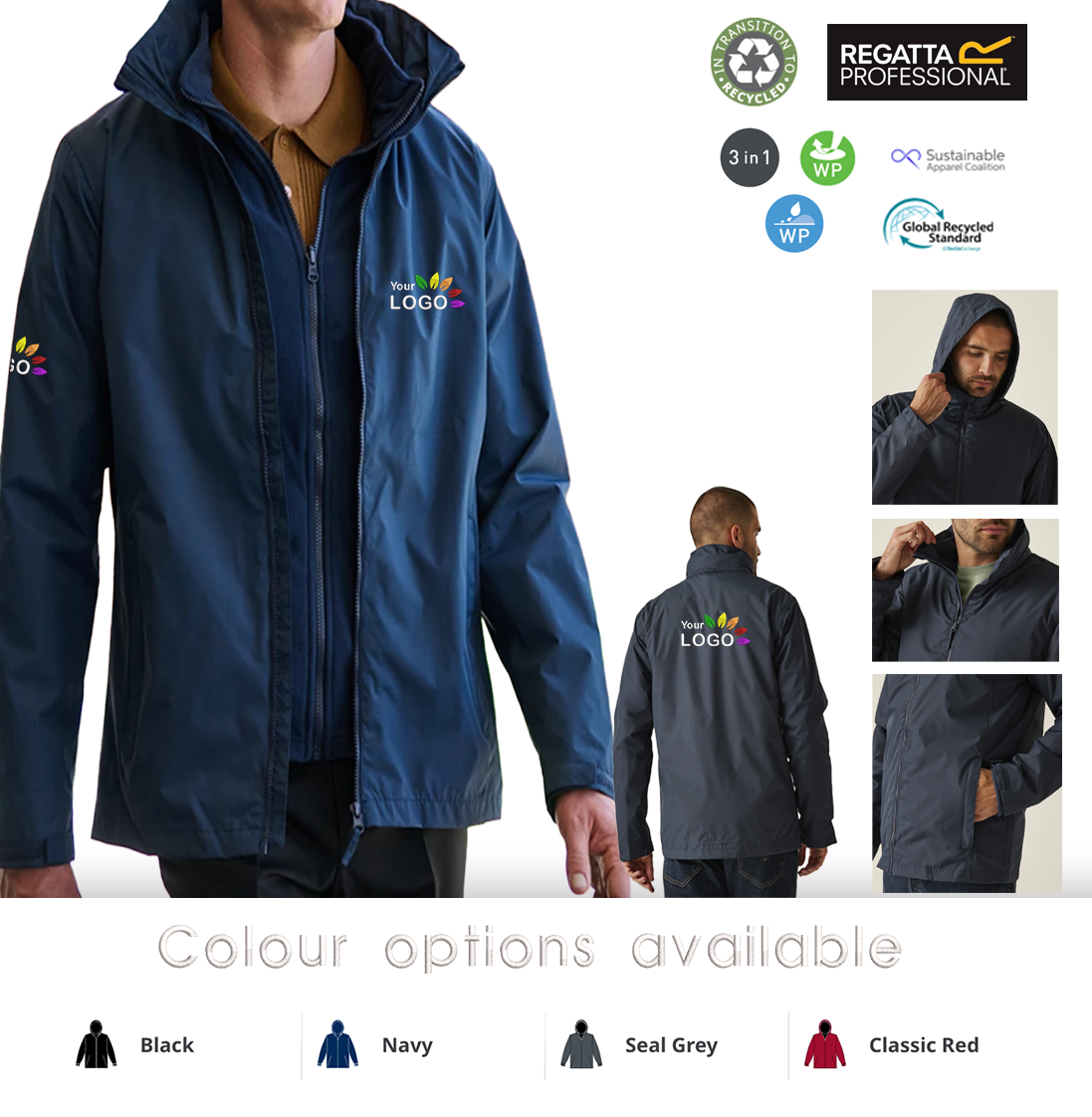 3-in-1 Waterproof Coat with removable fleece jacket