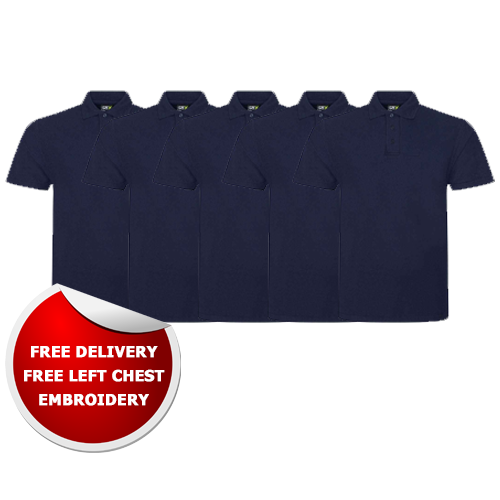 5 x Polos  - Colour & Size Options Available