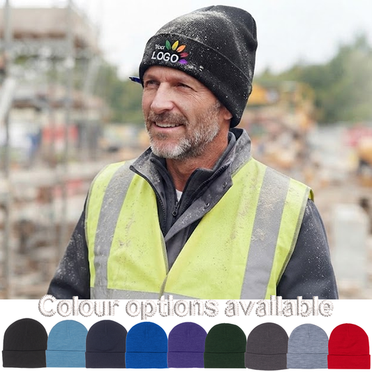 Beanie Woven - With Front Centre Embroidery