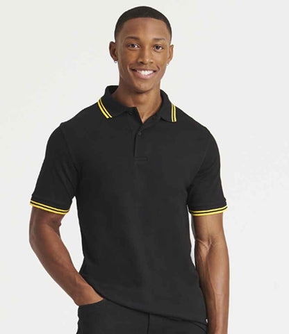 Polo Shirt Tipped Black / Yellow