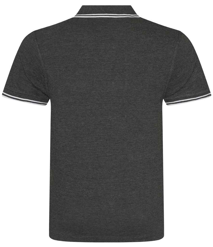 Polo Shirt Tipped Charcoal Grey / White