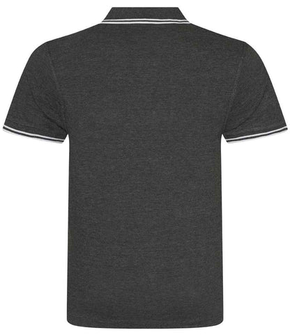 Polo Shirt Tipped Charcoal Grey / White