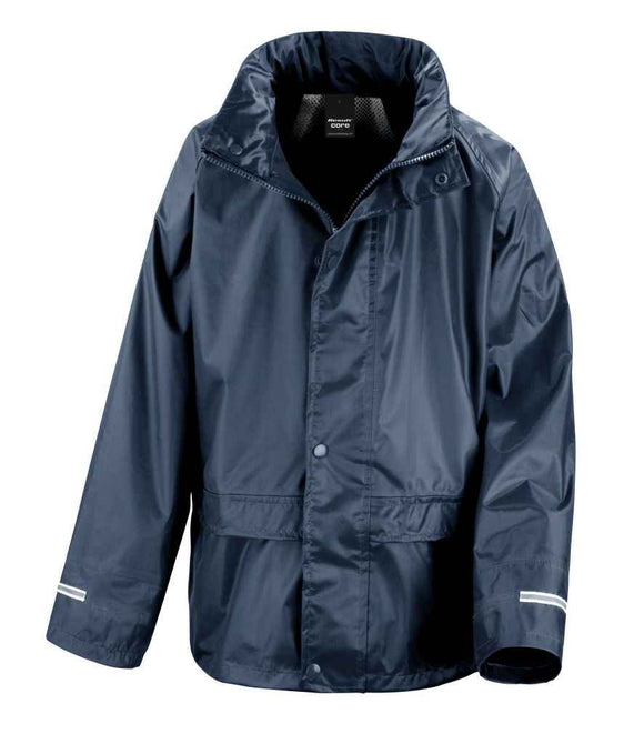 CHILDRENS WATER PROOF HOODED COAT & TROUSERS - NAVY BLUE