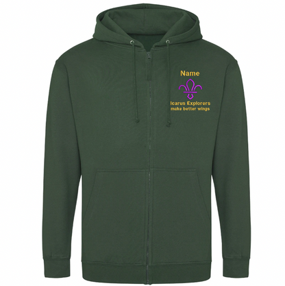 Icarus Explorers - ZIP UP Hoodie - Forest Green