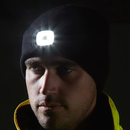 LED Head Light Beanie - With Front Embroidery (side of light)