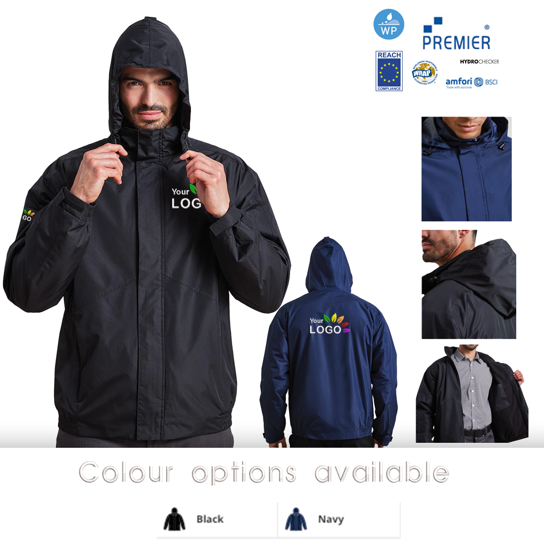 Water Proof Fleece-lined Coat with Concealed Hood